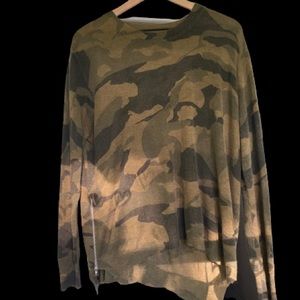 Boutique - Olivaceous Large Camo Sweater